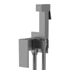 Смеситель с гигиеническим душем Vincea VHFW-102GM настенный, вороненая сталь