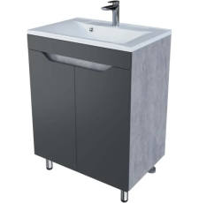 Тумба для умывальника Axus Фламини 65 Комфорт напольная, 2 дв., цемент, GS-00011440