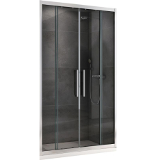 Душевая дверь Abber Schwarzer Diamant 180x195 раздвижная, прозр./хром