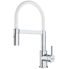 Смеситель для кухни Franke Lina Semi-Pro 115.0626.088 с гибким изливом, белый\хром