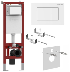 Инсталляция для унитаза Asten Readle Zentralmodul AR0501-0601W с кнопкой, белый
