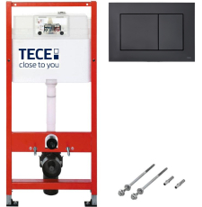 Инсталляция для унитаза Tece Tecebase kit 9400407 с кнопкой Тecenow, черный матовый