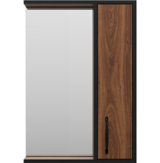 Зеркало-шкаф Misty Кедр 50x72 правый, орех/черный
