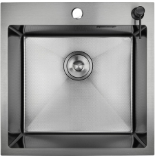 Мойка для кухни Stellar S5050NB Decor 50x50 врезная, черный