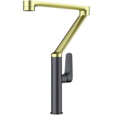 Смеситель для кухни Omoikiri Tara-LG-GM 4994396, светлое золото, вороненая сталь