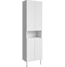 Шкаф-пенал Aqwella Ванкувер 55 напольный, 4 дв., 1 откр. ниша, белый матовый