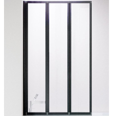 Душевая шторка на ванну Veconi PL-73BL 90x150, левая, прозр.Easy Clean\черн.