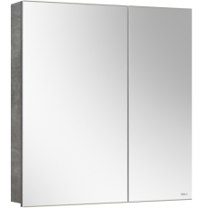 Зеркало-шкаф Belux Стокгольм ВШ 70 70x70, 2 дв., Бетон Чикаго светло-серый 31