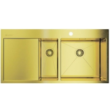 Мойка для кухни Omoikiri Akisame 100-2-LG-R 100x51 4973090, врезная, правая, светлое золото Мойка для кухни Omoikiri Akisame 100-2-LG-R 100x51 4973090, врезная, правая, светлое золото