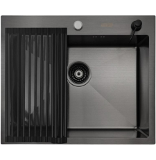 Мойка для кухни Arfeka Eco Ar 60x50, врезная, с роллер-мат и дозатором DS, black Мойка для кухни Arfeka Eco Ar 60x50, врезная, с роллер-мат и дозатором DS, black