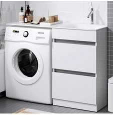 Тумба под стиральную машину Aqwella Forma 115 для умывальника, с ящиками, правая