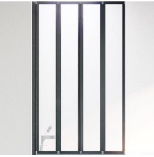Душевая шторка на ванну Veconi PL-74BL 90x150, левая, прозр.Easy Clean\черн.