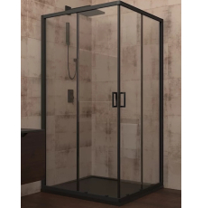 Душевая кабина Veconi RV-13 80x80, кв., прозр.\черн.