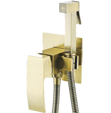 Смеситель с гигиеническим душем Vivi Felice 1010 Oro встраиваемый, золотой глянец