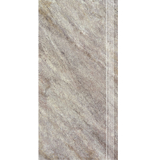 Плитка-керамогранит для ступеней Керамин Кварцит 3 29.5x60 бордюрная, бежевый