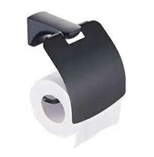 Держатель для туалетной бумаги CeramaLux Monelli 70007 с крышкой, черный матовый