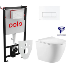 Унитаз с инсталляцией Prato Бьянко подвесной с крышкой, с кнопкой белый