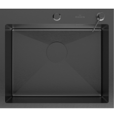 Мойка для кухни Roxen Simple PVD 55x48, врезная, с коландером, дозатором, графит Мойка для кухни Roxen Simple PVD 55x48, врезная, с коландером, дозатором, графит