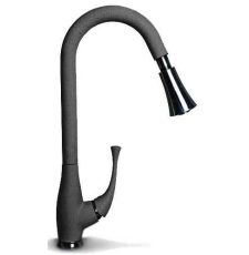 Смеситель для кухни GranFest 3773, с выдвижным изливом, черный