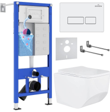 Унитаз с инсталляцией Roxen Boro подвесной с крышкой, с кнопкой пр., белый