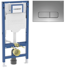 Инсталляция для унитаза Geberit Duofix Sigma 12 H112 111.952.HH.1 с кнопкой Burke Type 02, хром глянец