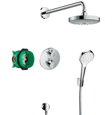 Встроенная душевая система Hansgrohe Ecostat S 27295000 с термостатом, хром