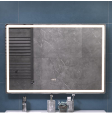 Зеркало Vigo Geometry Luxe 1000 100x70 с подсветкой LED, сенсор, датчик, диммер, часы, подогрев