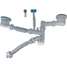 Сифон для кухонной мойки AV Engineering AVE129784, 3 1/2", 2 перелива, двойной, хром, ЦЗ-1245816355