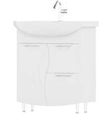 Тумба для умывальника Volna Adel 70.1D.2Y Балтика напольная, 1 дв., 2 ящ., белый глянец, tnADEL70.1D.2Y-01