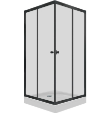 Душевая кабина Triton Вента Блэк А1 90x90 с поддоном, кв., прозр.\черный, Щ0000054465