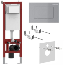 Инсталляция для унитаза Asten Readle Zentralmodul AR0501-0601M с кнопкой, матовый хром Инсталляция для унитаза Asten Readle Zentralmodul AR0501-0601M с кнопкой, матовый хром