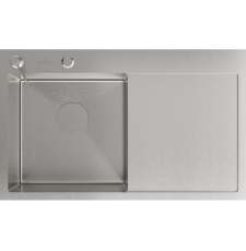 Мойка для кухни Roxen Vespa 78x48, врезная, левая, с коландером, дозатором, сатин