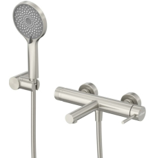 Смеситель для ванны Cezares Relax VD с лейкой, настенный, сатин