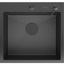 Мойка для кухни Roxen Snake PVD 50x48, врезная, с коландером, дозатором, текстурный графит