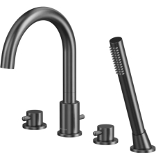 Смеситель на борт ванны Whitecross Y Y1232GM, врезной, на 4 отверстия, с лейкой, оружейная сталь