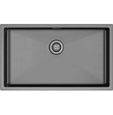 Мойка для кухни Paulmark Aller 74 Uni 74x44 PM807444-GM, под столешницу, воронен.сталь