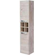 Шкаф-пенал подвесной Roca Lago 35 с корзиной для белья, светлый дуб