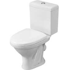 Унитаз Santeri Форвард напольный с крышкой ПП Стандарт, косой выпуск, крап на белом