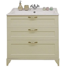 Тумба для умывальника Акватон Леон 80 Н, бежевый дуб