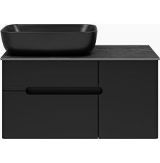 Тумба для умывальника Misty Роял 80 подвесная, 2 ящ., 1 дв., черный