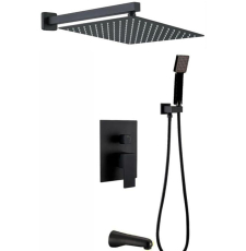Встроенная душевая система Berges Ventas 3S Black 073006 со смесителем, черный матовый