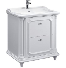 Тумба для умывальника Belux Дуглас Н 75-02 напольная, 2 ящ., белый глянц. 1