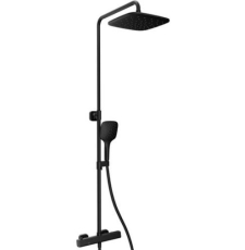 Душевая стойка с тропическим душем Ravak 10° Free black TD F 091.20/150 с термостатом, черный матовый