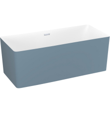 Акриловая ванна Wellsee Pure BY Wellsee 166x77, отдельностоящая, белый глянц., св.синий матов./хром
