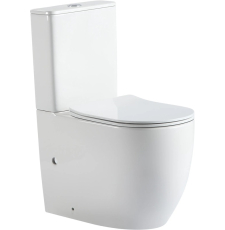 Унитаз напольный безободковый Prato Бьянко с крышкой, универсальный выпуск