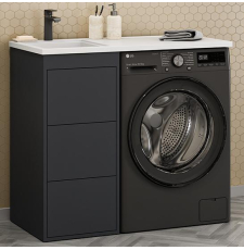 Тумба под стиральную машину Brevita Grafit 40 для умывальника 100, 3 ящ., графит