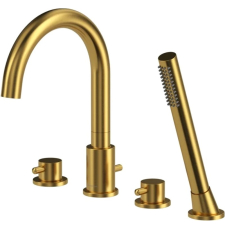 Смеситель на борт ванны Whitecross Y Y1232GLB, врезной, на 4 отверстия, с лейкой, брашированное золото