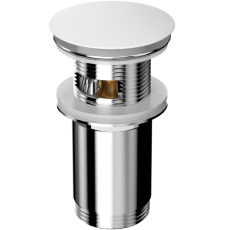 Донный клапан Whitecross A706WHS с переливом, клик-клак, матов.белый