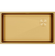 Мойка для кухни Paulmark Next-Skew 74 74x44 PM887444-BG, под столешницу, брашир.золото