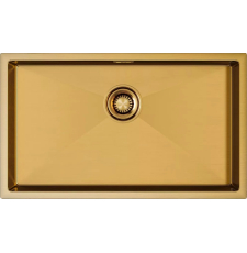 Мойка для кухни Paulmark Aller 74 Uni 74x44 PM807444-BG, под столешницу, брашир. золото